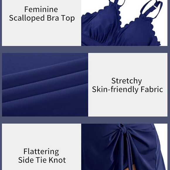 Charmo Plus Size Swimsuit for Women Swim Dress One Piece Tummy Control 3x - Picture 3 of 7